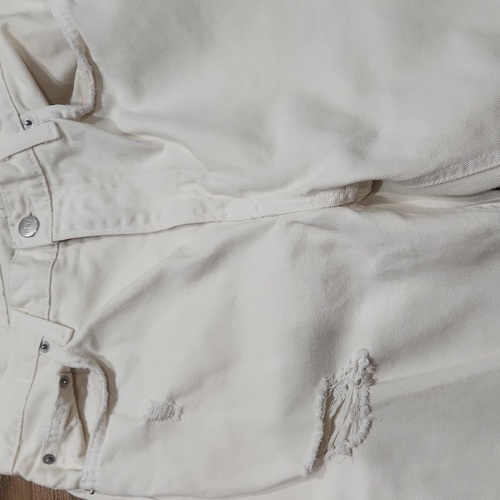 Reformation Julia High‎ Cigarette Jean Ivory Cream Destroyed Distressed Size 30 - Picture 5 of 9